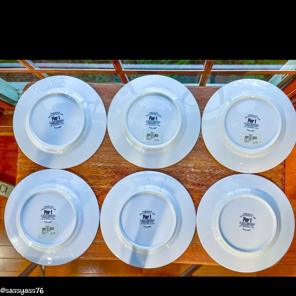 ▪️VTG▪️PIER 1▪️Set of 6 Porcelain 7.75 Inch 